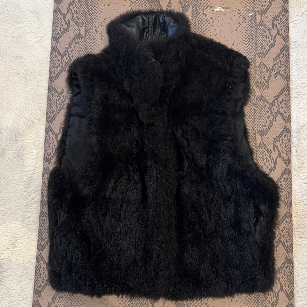 Andrew Marc Black Faux Fur Outerwear